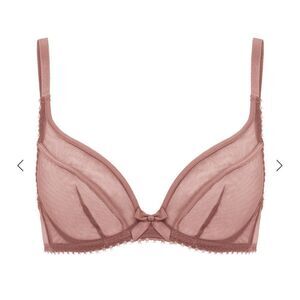 Agent Provacateur NWT Cruz Plunge Underwired Bra Size 32E Mocha brown sexy Luxe